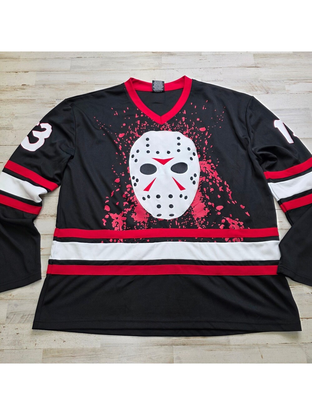 Friday the 13th Jason Voorhees Hockey Jersey XL Black #13 Halloween Costume